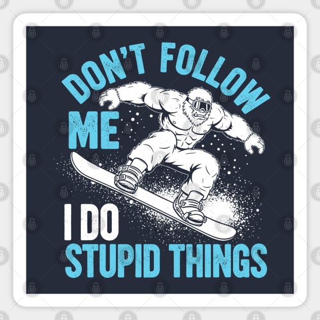 Funny Bigfoot Snowboarde Magnet by enrynz